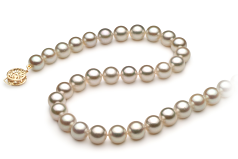 7.5-8mm Японска акоя Колие in Бяло