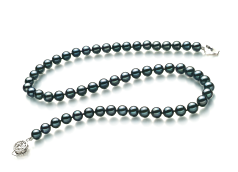 6.5-7mm Японска акоя Колие in черен
