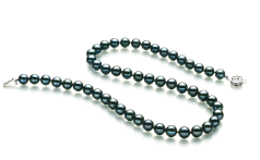 7.5-8mm Японска акоя Колие in черен
