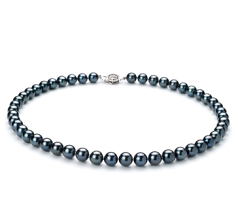7.5-8mm Японска акоя Колие in черен