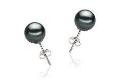 8-9mm таитянски Комплект обеци in черен
