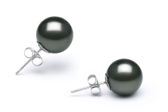 10-11mm таитянски Комплект обеци in черен