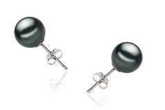 9-10mm таитянски Комплект обеци in черен