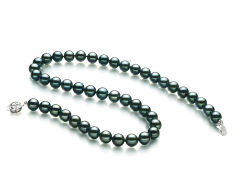 8-8.5mm Японска акоя Колие in черен