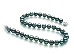 8-8.5mm Японска акоя Колие in черен