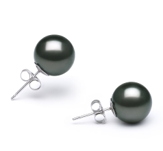 10-11mm таитянски Комплект обеци in черен