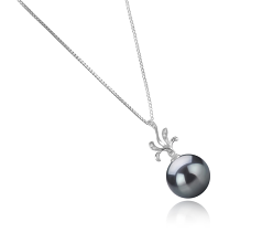 12-13mm таитянски Висулка in Ебонит черен