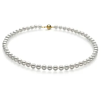 6.5-7mm Японска акоя Колие in Hanadama 18-инча Бяло 6.5-7mm Японска акоя Колие in Hanadama 18-инча Бяло