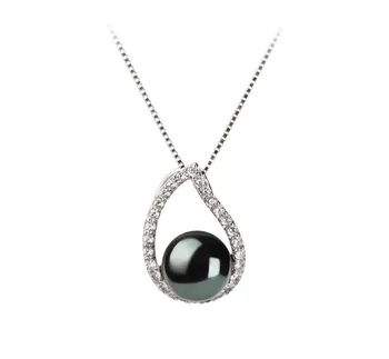 9-10mm Сладководни Висулка in Изабела Боядисани в черно