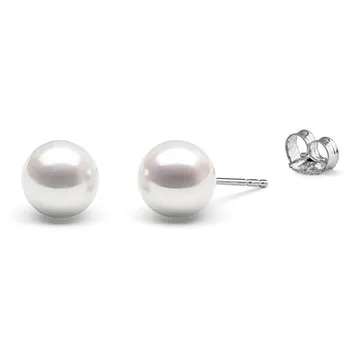 8-8.5mm Сладководни Комплект обеци in Бяло
