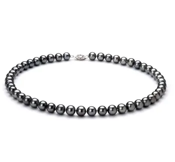 7.5-8.5mm Сладководни Колие in Боядисани в черно