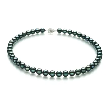 8-8.5mm Японска акоя Колие in черен