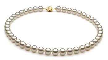 8-8.5mm Японска акоя Колие in Бяло