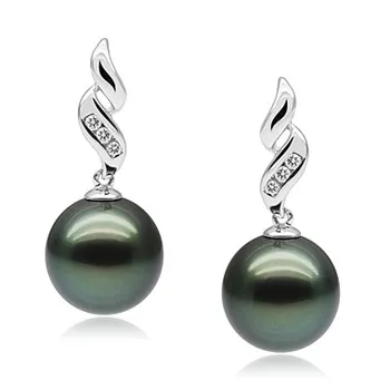 9-10mm таитянски Комплект обеци in Съблазнителен (for masculine) or Съблазнителна (for feminine) черен