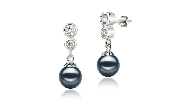 View Черни японски обеци Akoya collection