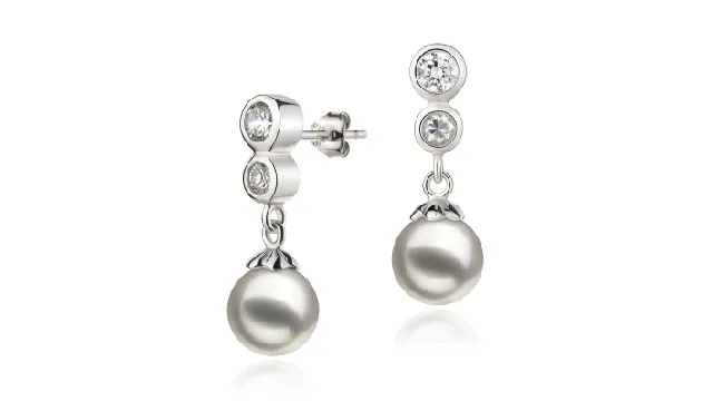 View Бели японски обеци Akoya collection